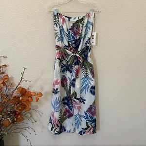 Purple Snow Strapless Wide-Leg Jumpsuit